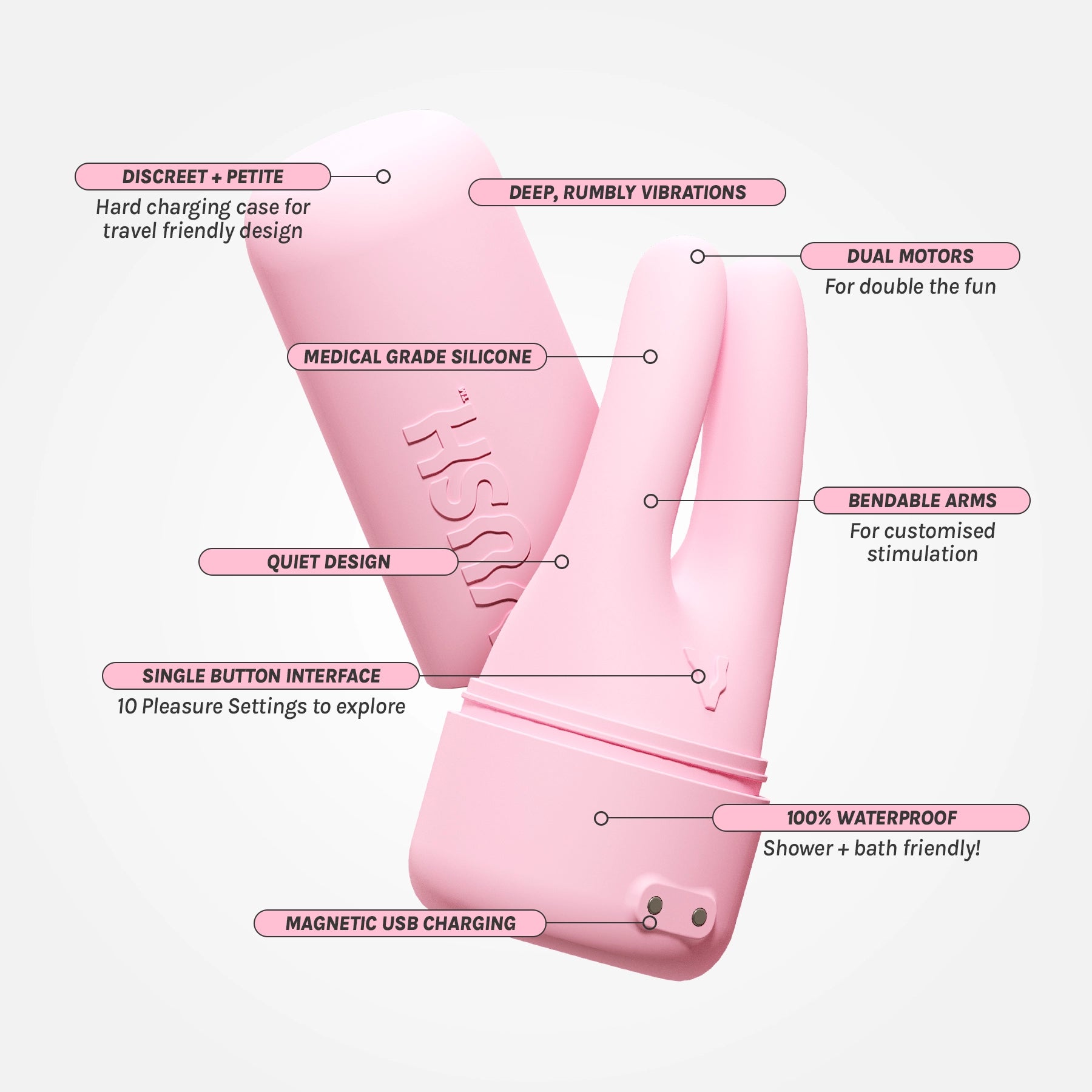 VUSH Swish Dual Tip Vibrator | VUSH USA Vush Stimulation VUSH Swish Dual Tip Vibrator | VUSH USA Vush Stimulation
