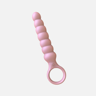 Ripple Vibrating Anal Plug Long - Pink
